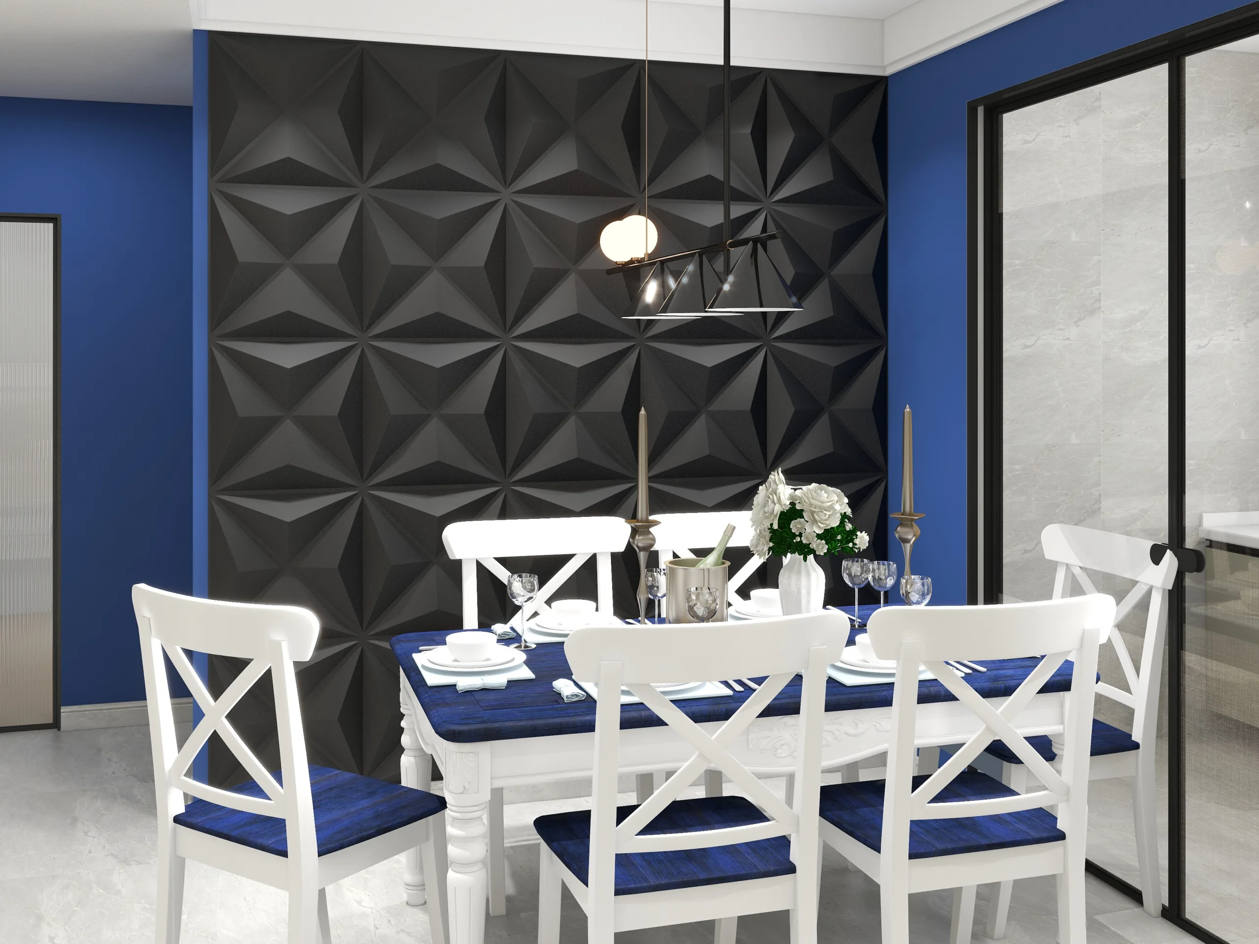 FINE STAR BLACK-3D Texture - Pack of 12 Stylish PVC Panels, Covering 32 Sq Ft - Elevate Your Interior Décor - Image 6