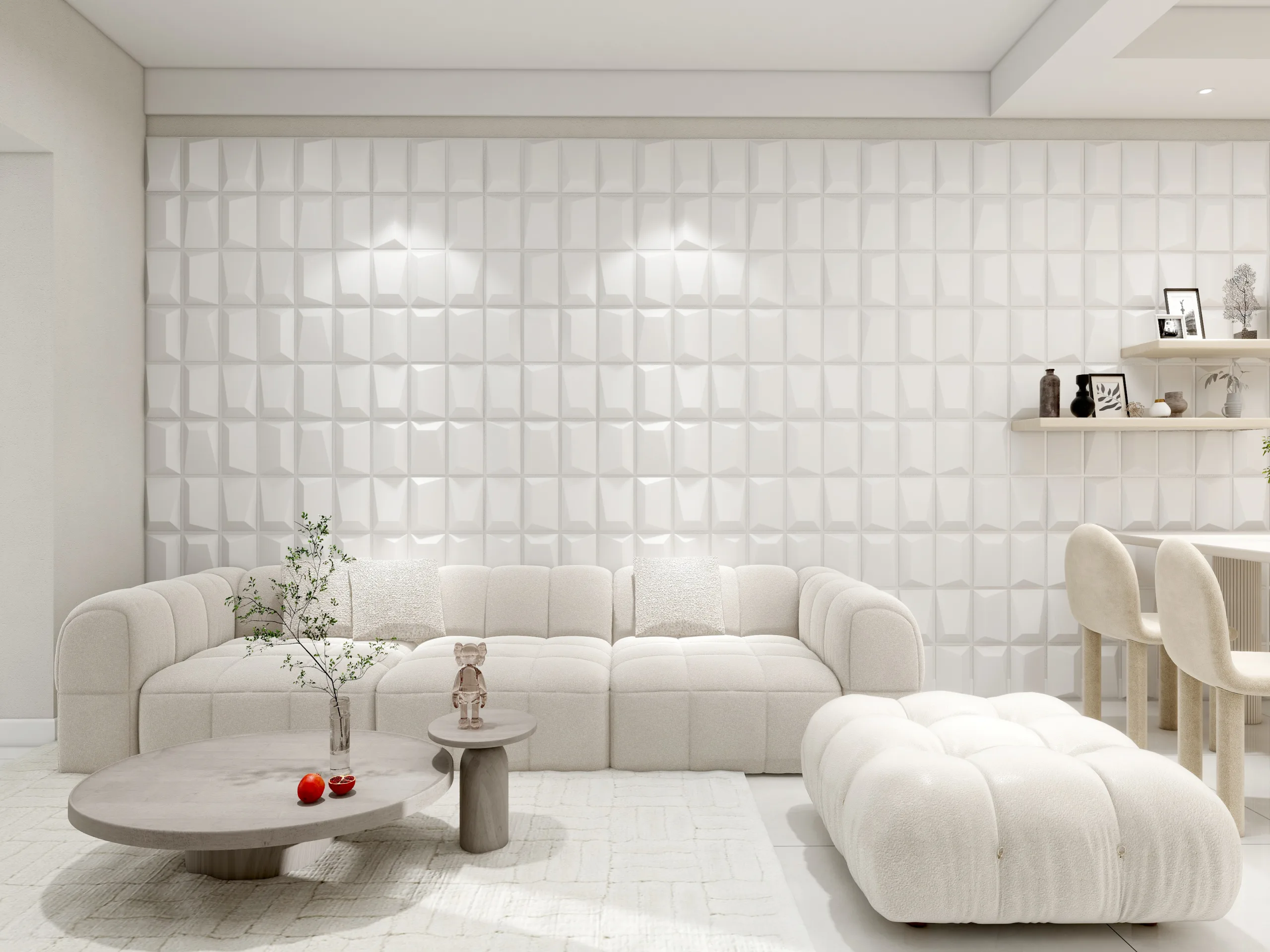 RAVISHING DEMAX SQUARE-3D Texture - Pack of 12 Stylish PVC Panels, Covering 32 Sq Ft - Elevate Your Interior Décor - Image 2