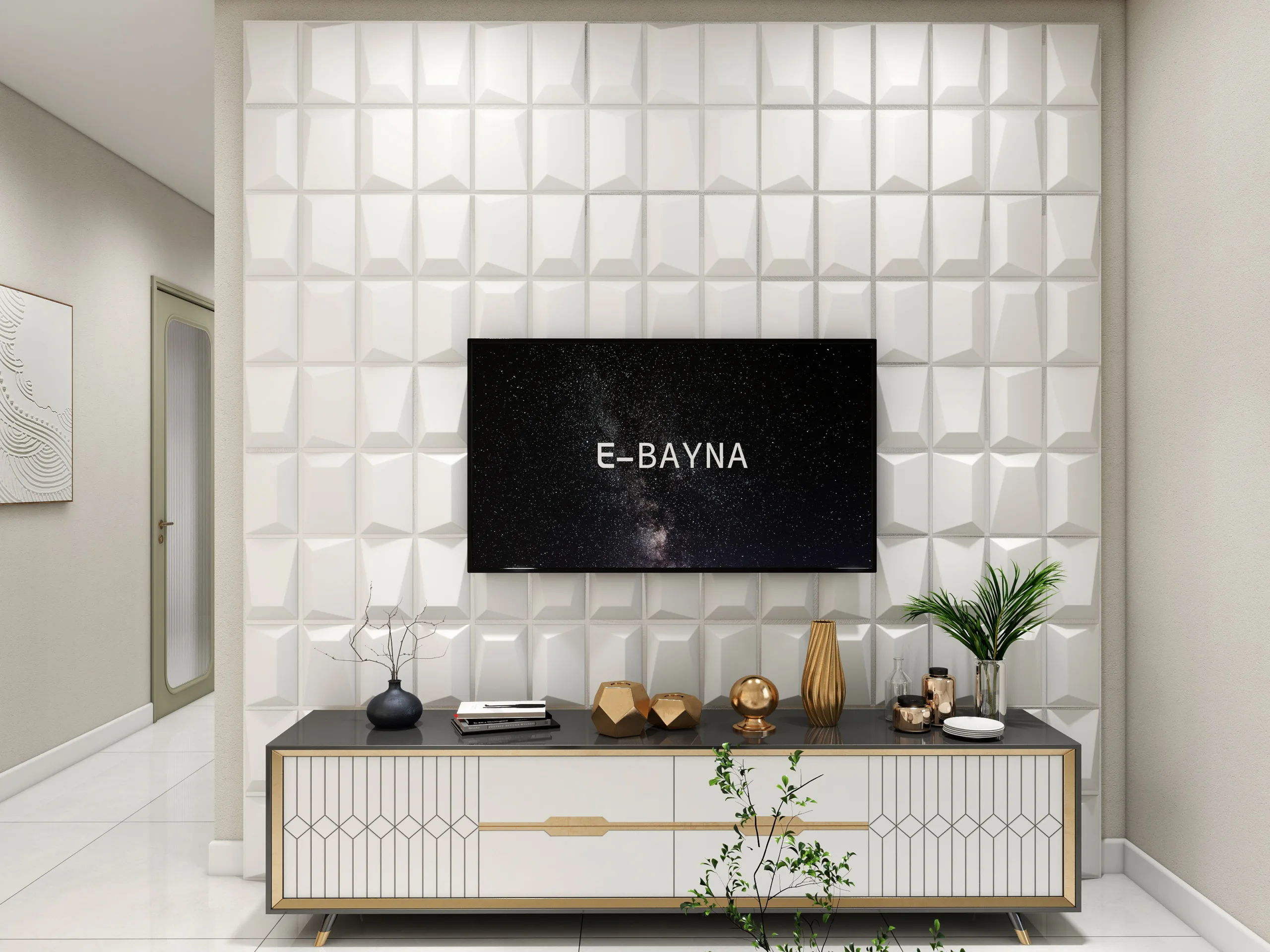RAVISHING DEMAX SQUARE-3D Texture - Pack of 12 Stylish PVC Panels, Covering 32 Sq Ft - Elevate Your Interior Décor - Image 6