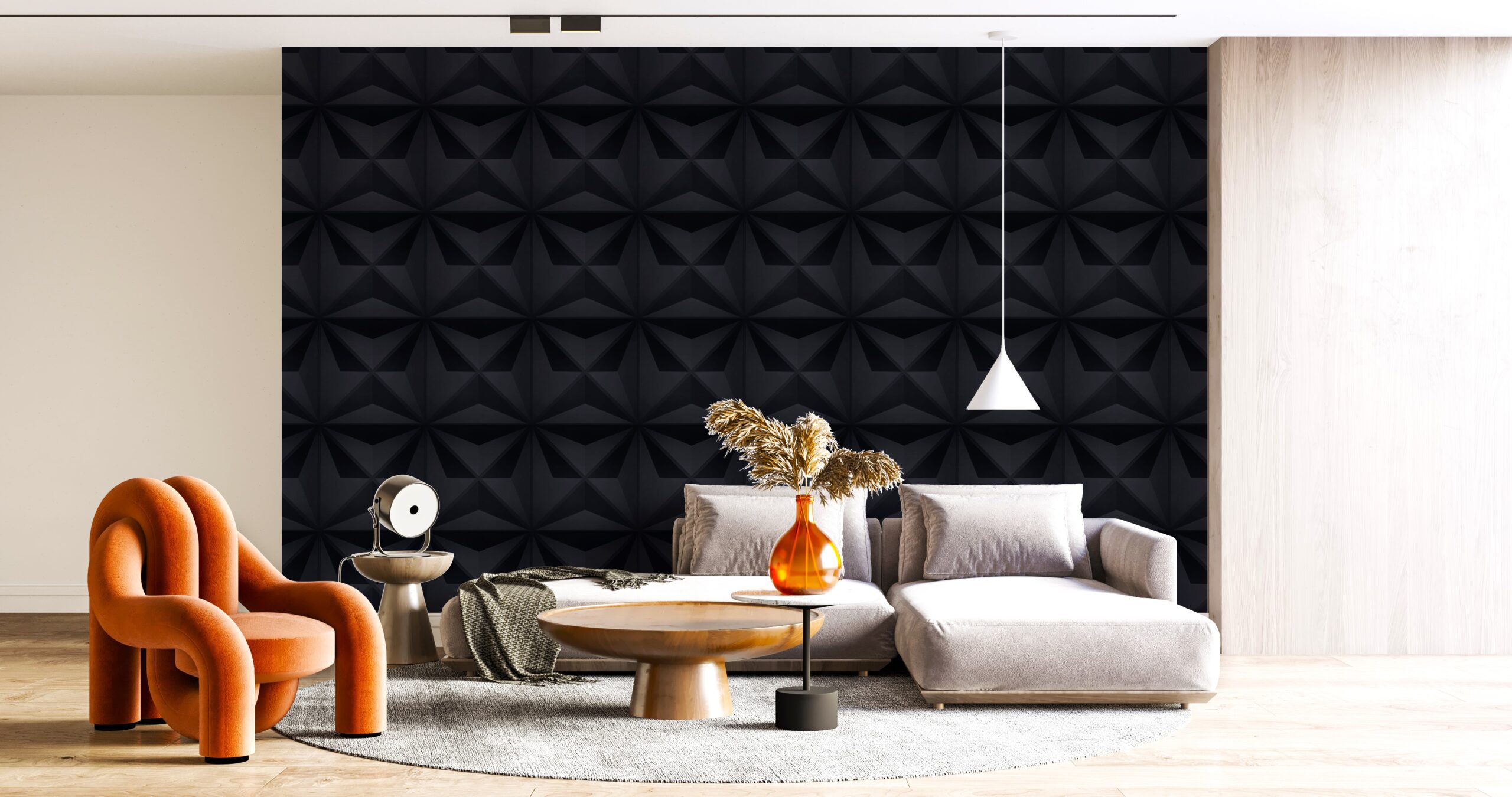 FINE STAR BLACK-3D Texture - Pack of 12 Stylish PVC Panels, Covering 32 Sq Ft - Elevate Your Interior Décor - Image 5