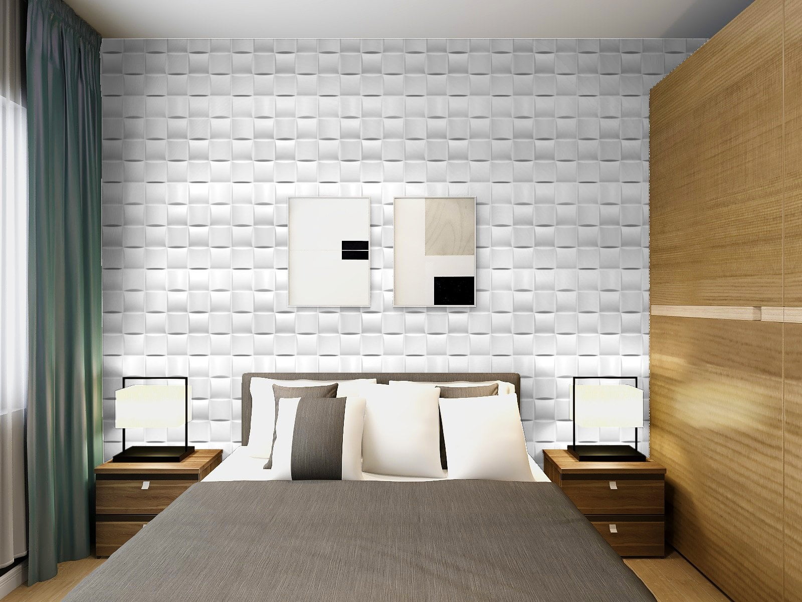 RAMP SQUARE BOX-3D Texture - Pack of 12 Stylish PVC Panels, Covering 32 Sq Ft - Elevate Your Interior Décor - Image 4