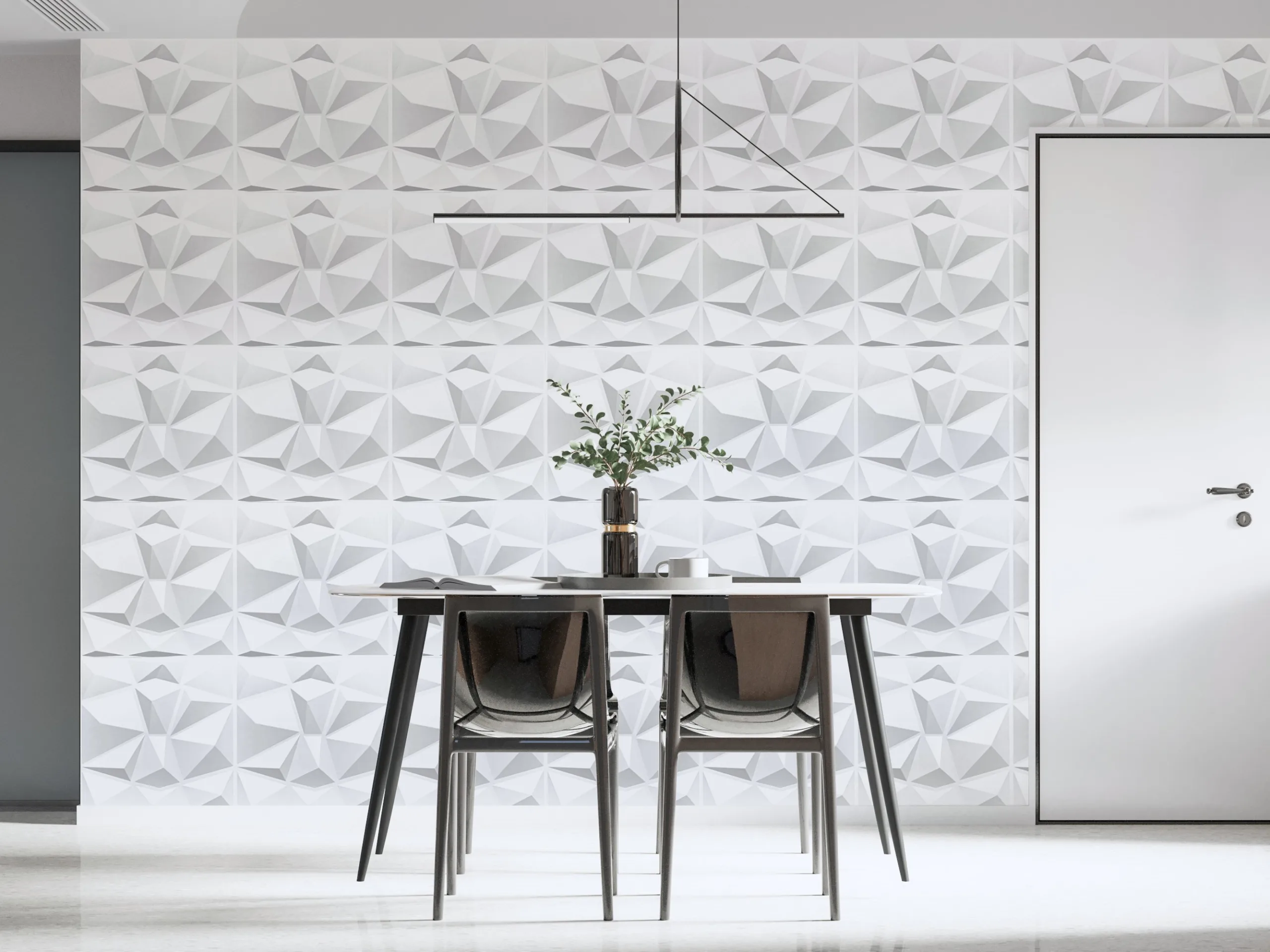 DIVINE DIMOND WHITE-3D Texture - Pack of 12 Stylish PVC Panels, Covering 32 Sq Ft - Elevate Your Interior Décor - Image 6