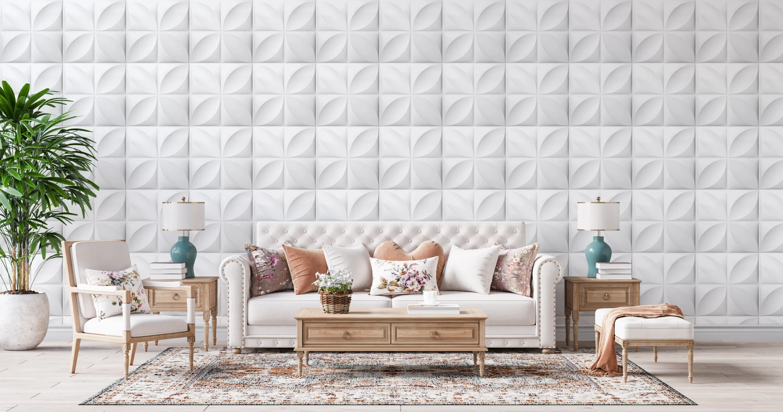 FANNY WHITE-3D Texture - Pack of 12 Stylish PVC Panels, Covering 32 Sq Ft - Elevate Your Interior Décor - Image 6