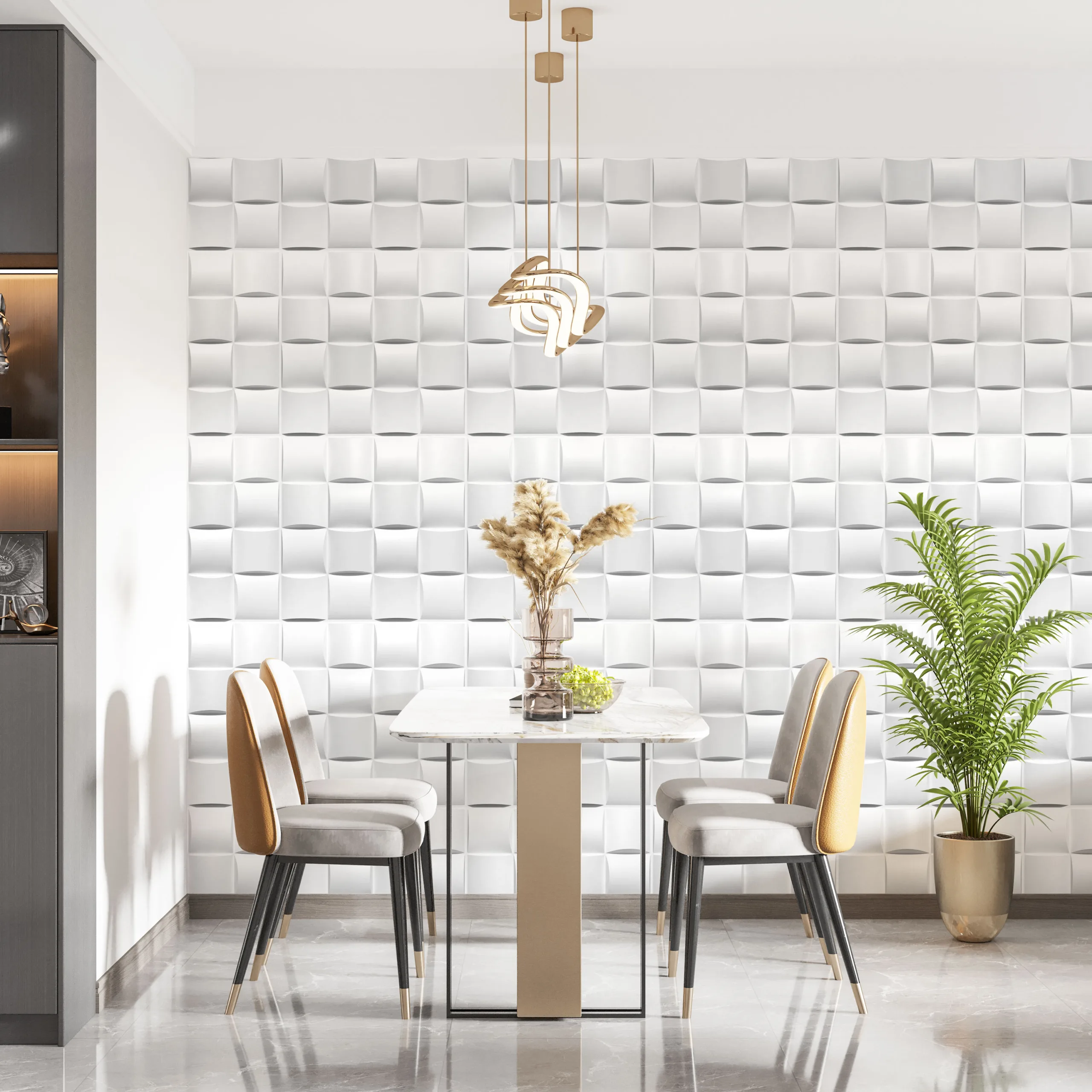 RAMP SQUARE BOX-3D Texture - Pack of 12 Stylish PVC Panels, Covering 32 Sq Ft - Elevate Your Interior Décor - Image 7