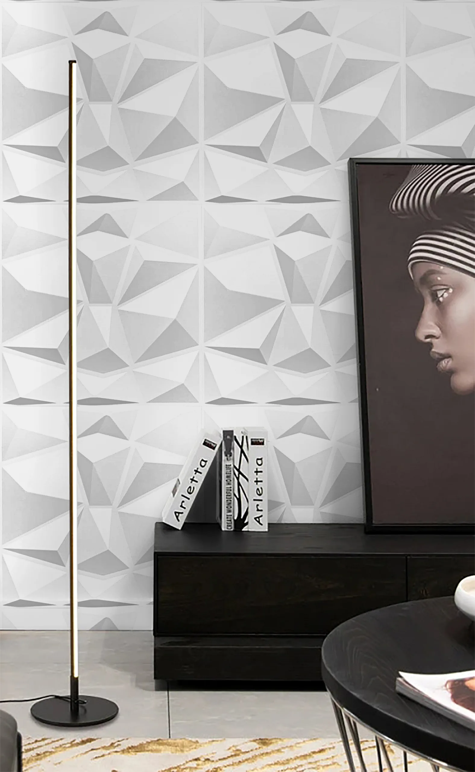 DIVINE DIMOND WHITE-3D Texture - Pack of 12 Stylish PVC Panels, Covering 32 Sq Ft - Elevate Your Interior Décor - Image 7