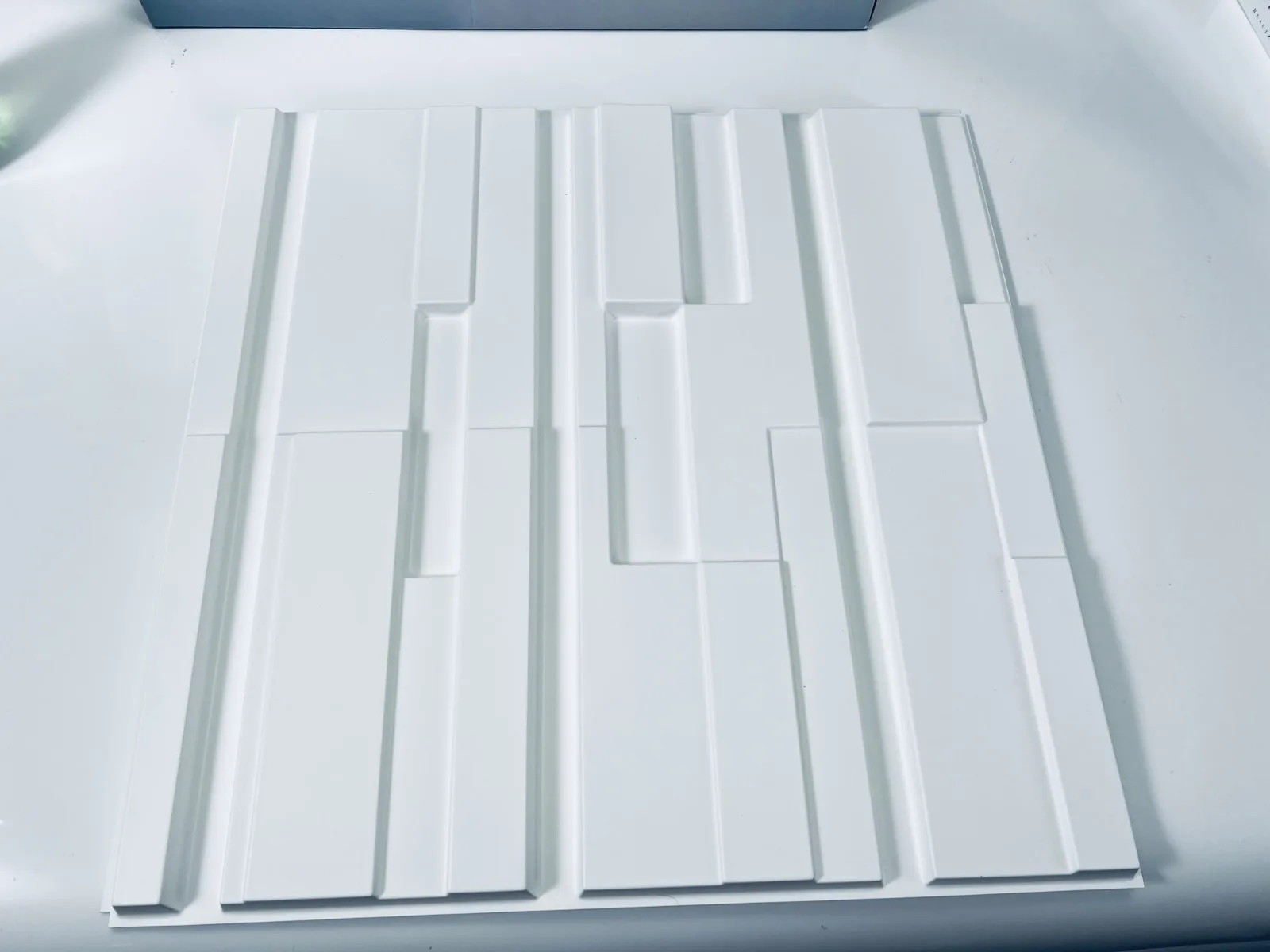 DAZZLING SQUARE WHITE-3D Texture - Pack of 12 Stylish PVC Panels, Covering 32 Sq Ft - Elevate Your Interior Décor - Image 3