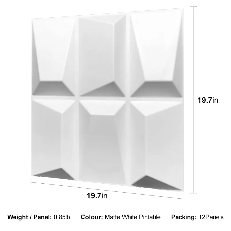 RAVISHING DEMAX SQUARE-3D Texture - Pack of 12 Stylish PVC Panels, Covering 32 Sq Ft - Elevate Your Interior Décor